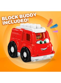 MEGA Bloks Fisher Price Toddler Building Blocks Freddy Fire Truck With 6 Pieces And Storage 1 Figure Red Toy Car Gift Ideas For Kids  - Image 4