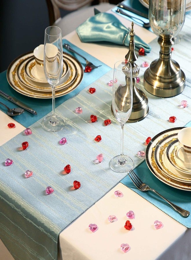 Bememo Christmas Acrylic Heart Gems for Table Scatter Decorations Vase Filler 3D Heart Shaped Rhinestones Valentine's Supplies(red Pink Rose, 220)(Red Pink Rose,220) - Image 5