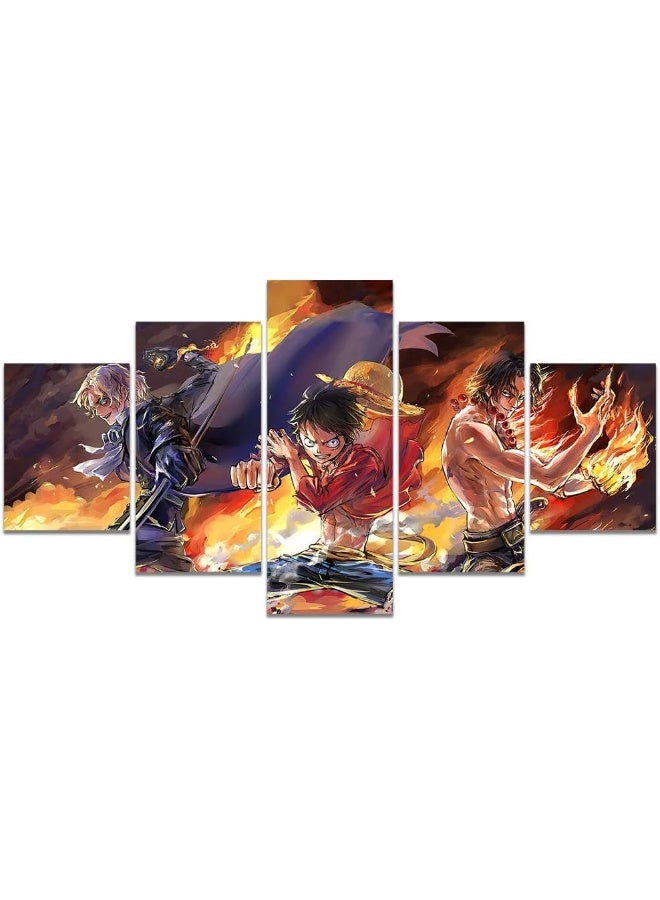 Home Trove Anime One Luffy Piece Ace Sabo Three Brothers Poster Print On Canvas  - Image 1