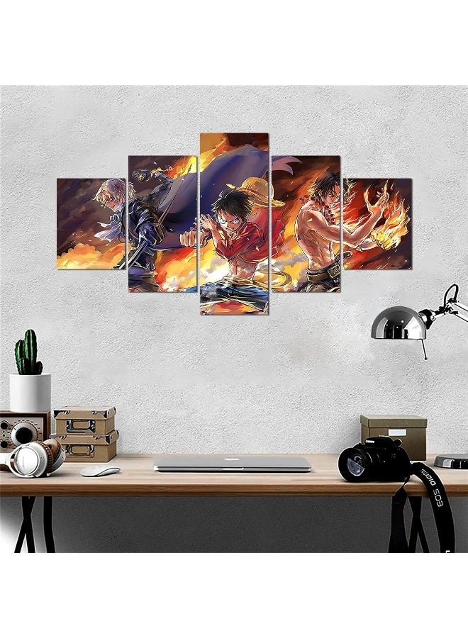 Home Trove Anime One Luffy Piece Ace Sabo Three Brothers Poster Print On Canvas  - Image 2