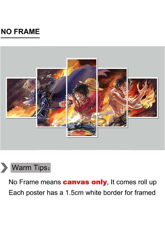 Home Trove Anime One Luffy Piece Ace Sabo Three Brothers Poster Print On Canvas  - Image 4