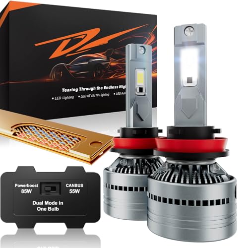LUXSTER | Dracarys 100000LM H11 H9 LED Bulbs with Vapor Chamber Cooling, 55W/85W Dual Power Mode, CANBUS Ready, H8 H16 Fog Lights, 6500K Xenon White, 2 Pack - Image 1