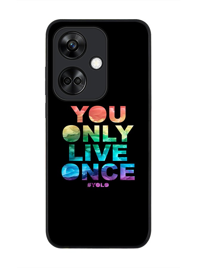 Stylizedd Rugged Black Edge case for OnePlus Nord CE3 Custom Slim fit Flexible Anti Drop Thin Phone Case Cover - YOLO - Image 1