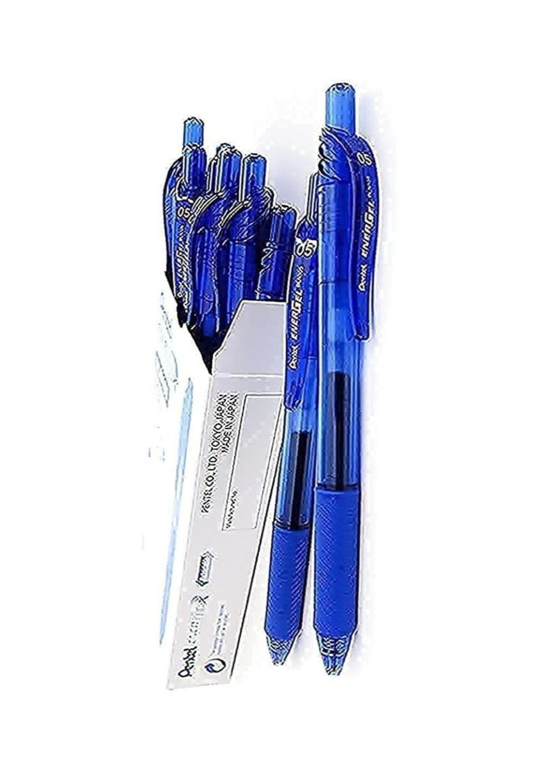 Pentel Energel X Retractable Gel Roller Pen BLN 105 (Blue) Pack of 12  - Image 2