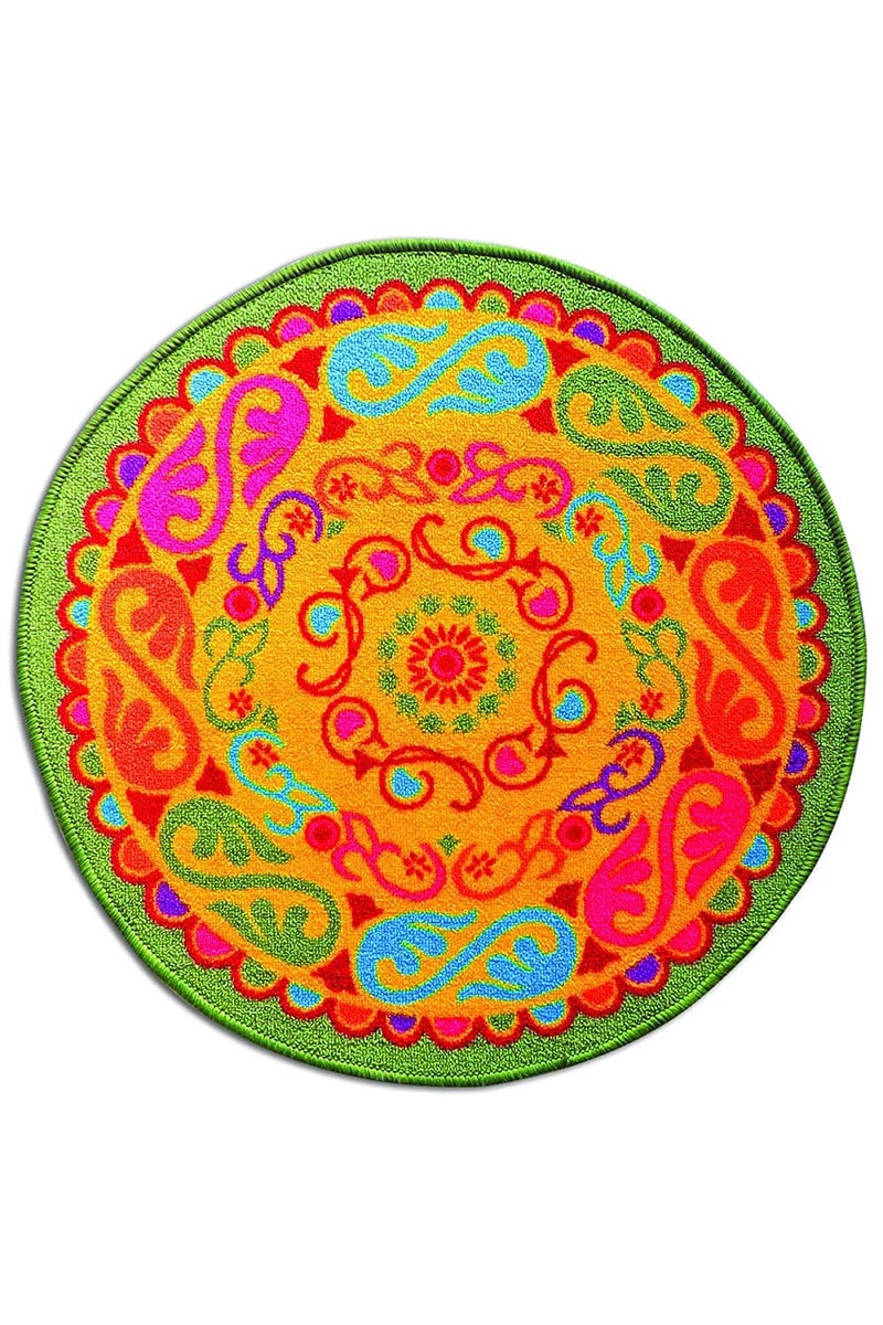 Status Contract Nylon Floor Round Carpet Mats Rug for Living Room, Dining Room,Kitchen, Hall (30 x 30 inches Or 78cm x 78cm) (Multi - D4) - Image 2