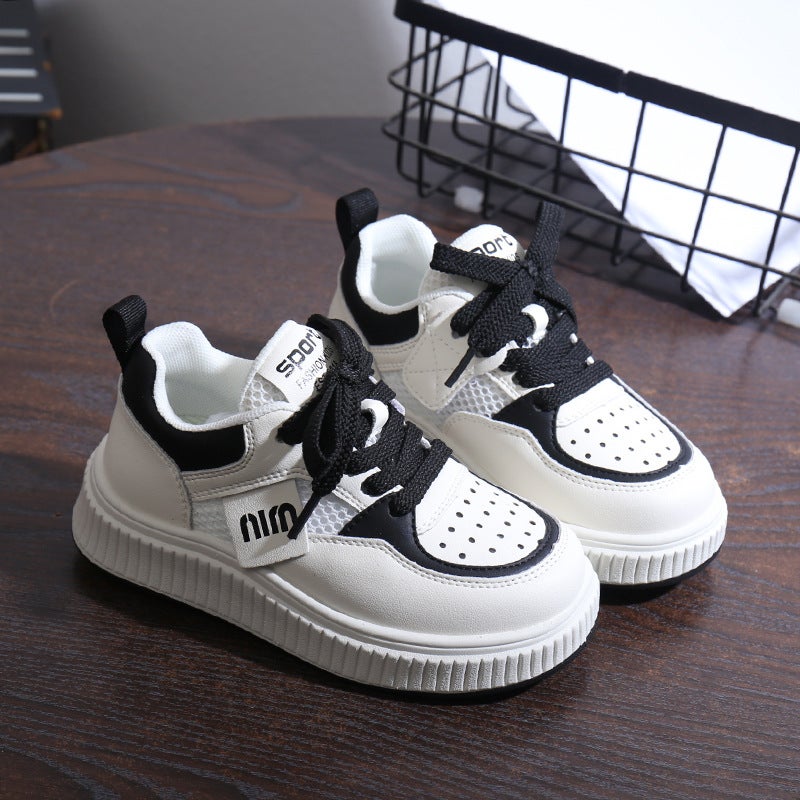 Children'S Shoes 2025 Boys Single Net Breathable Casual Shoes Girls Fashion White Shoes Tide 9290 - Image 1