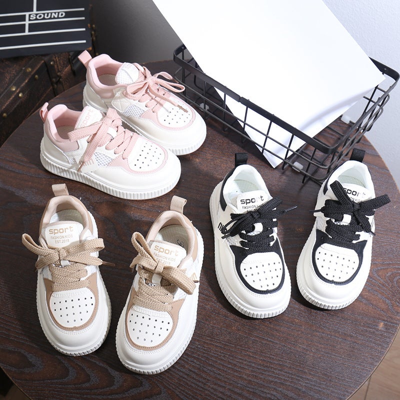 Children'S Shoes 2025 Boys Single Net Breathable Casual Shoes Girls Fashion White Shoes Tide 9290 - Image 2