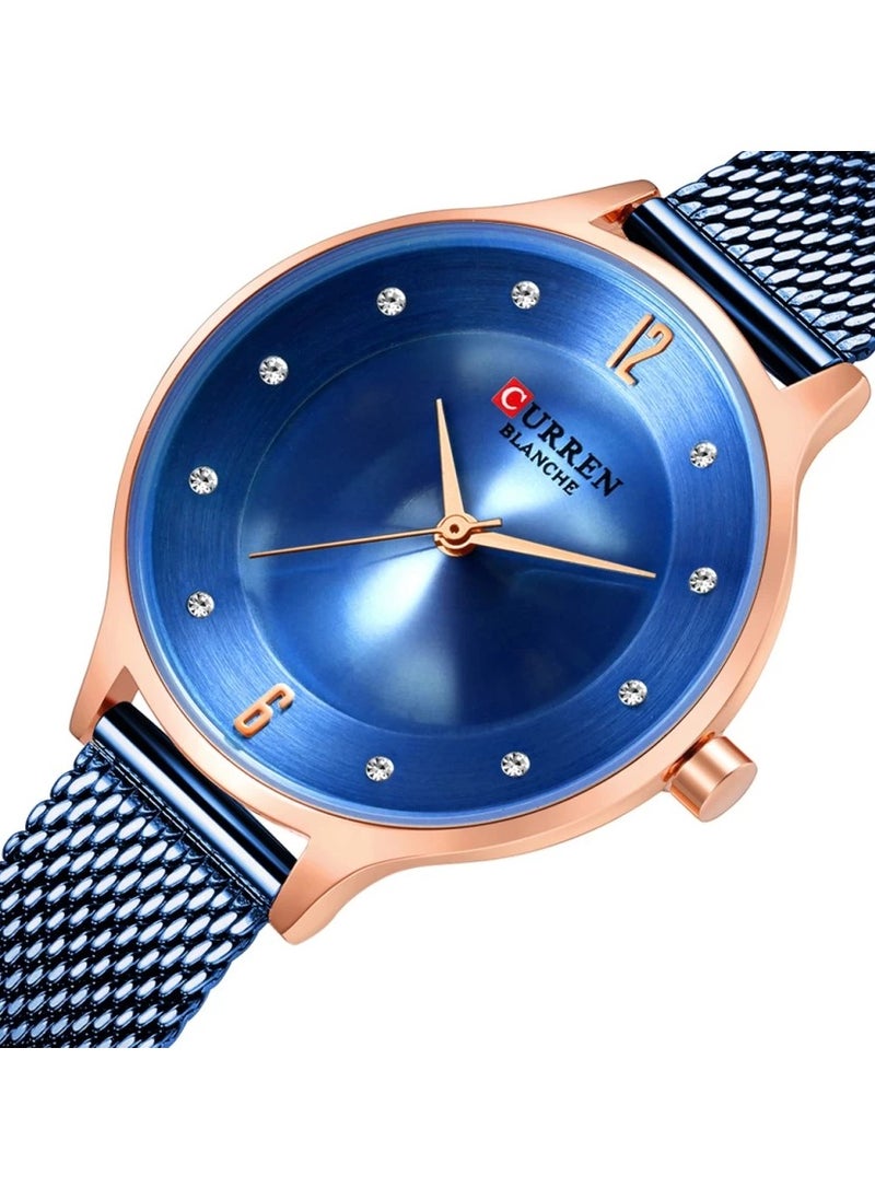 CURREN - CURREN 9036 Beautiful Analog Quartz Wrist Watch for Ladies Blue - Image 1