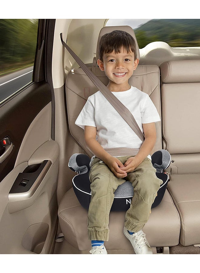مقعد معزز للأطفال إنزو - مسند ذراع، مقعد معزز قابل للنفخ ضيق بدون ظهر للسفر، مناسب من إلى سنة المجموعة - رمادي متعدد