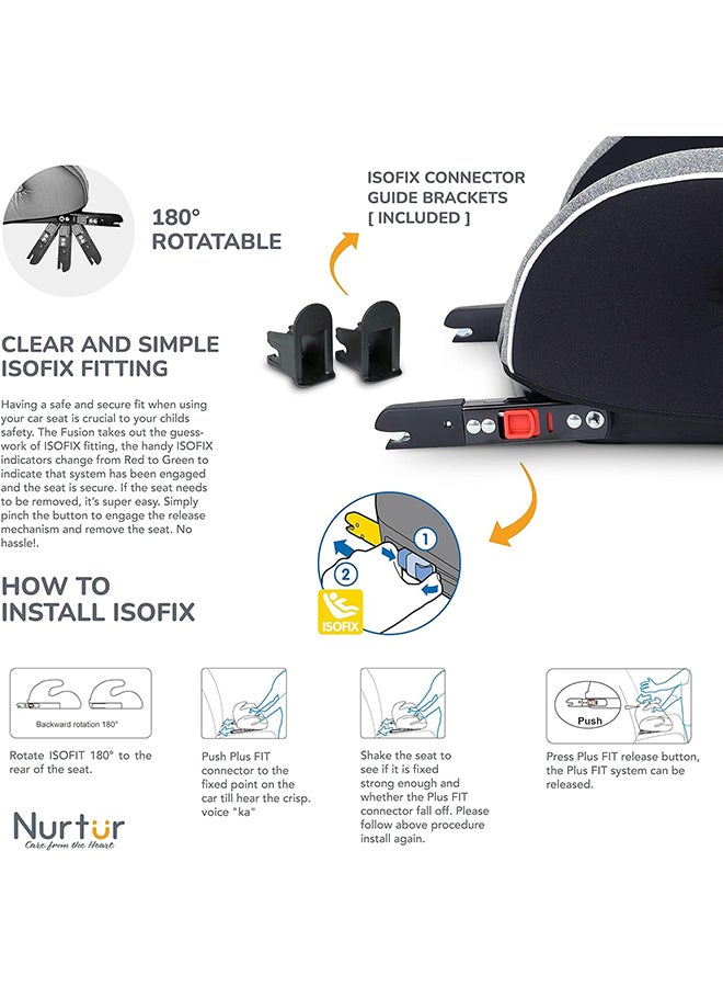 مقعد معزز للأطفال إنزو - مسند ذراع، مقعد معزز قابل للنفخ ضيق بدون ظهر للسفر، مناسب من إلى سنة المجموعة - رمادي متعدد