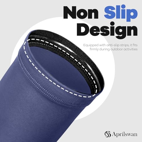 Aprilswan Arm Sleeves, UV Sun Protection Sports Non Slip Compression Cover for Men/Women 1 Pair White - Image 3