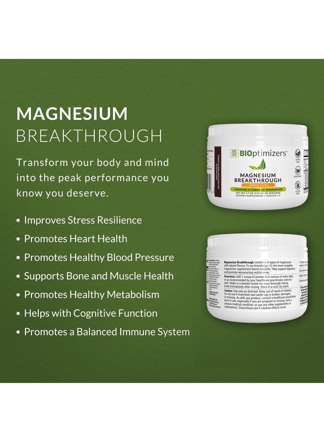 BIOptimizers Magnesium Breakthrough Drink Banana Mango - 8 Forms of Magnesium: Glycinate, Malate, Citrate, and More - Natural Sleep Supplement - 6 oz (30 Servings) - Image 2