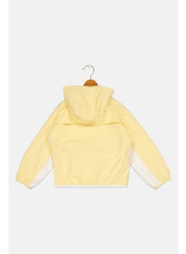 Adidas Kids Girl Sportswear Fit Long Sleeve Hooded Jacket, Yellow/White  - Image 2