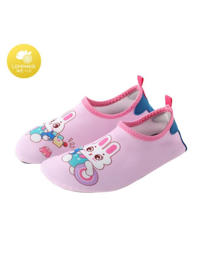 Lemonkid Children's Beach Shoes, Water Park Diving Swimming Shoes, Soft-soled Slippers For Boys And Girls, Orchid Pink Little Rabbit, Size 24/25 - Image 1