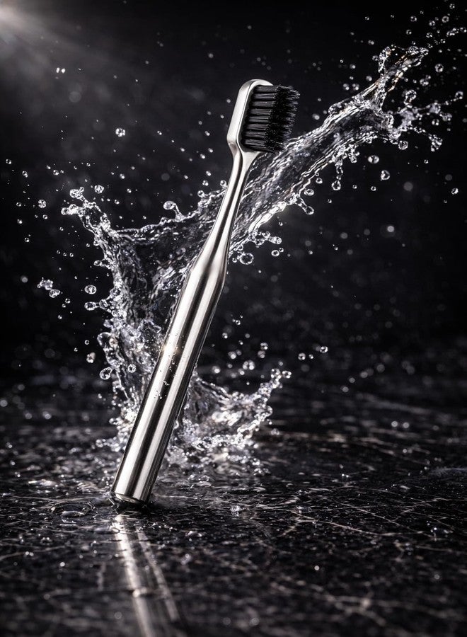 Premium Toothbrush Set for Adults and Children – Soft Bristle Metal Toothbrushes, Reusable Minimalist Design, Durable Luxury Oral Care Travel Bathroom Essentials - Image 2