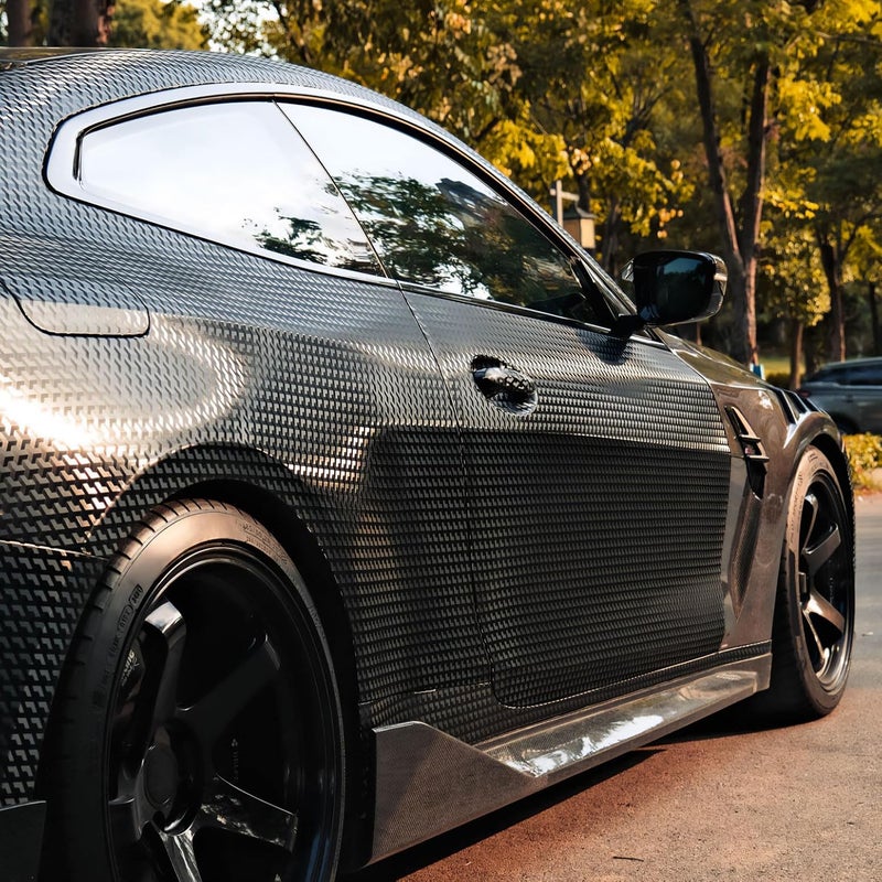 VViViD + Designer Triangle Black Carbon Fiber Vinyl Wrap (1.5ft x 5ft) with Air Release - Image 2