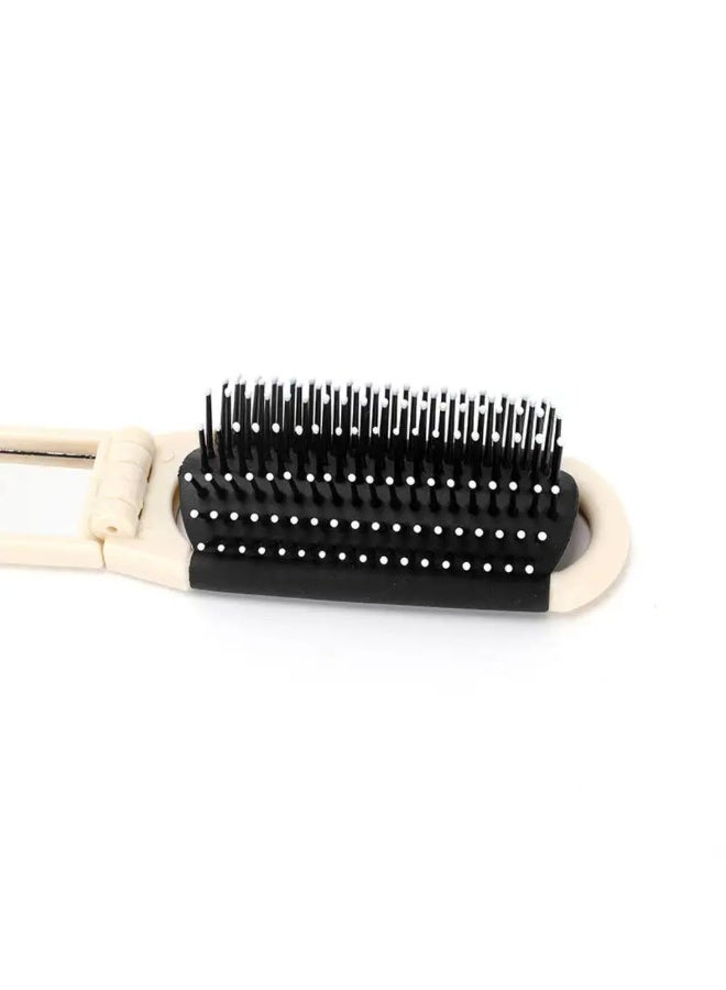 BOLREUS 2-in-1 Foldable Comb With Mirror, Portable Compact Hairbrush, Air Cushion Comb, Anti-Static, Stretchable Design, Mini Airbag Comb - Image 3