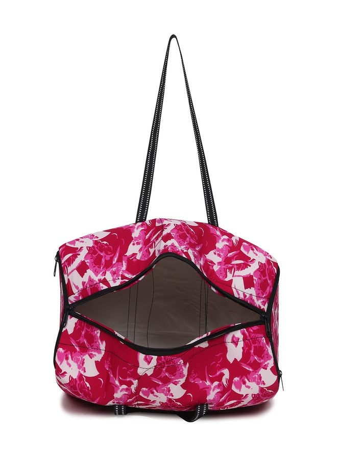 Turtuls Group Girls Pink Flower Bag Man Woman Extra Larze Space Duffles Travel Bag - Image 4