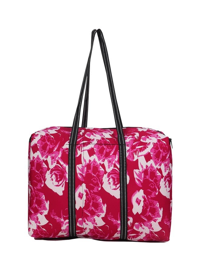 Turtuls Group Girls Pink Flower Bag Man Woman Extra Larze Space Duffles Travel Bag - Image 2