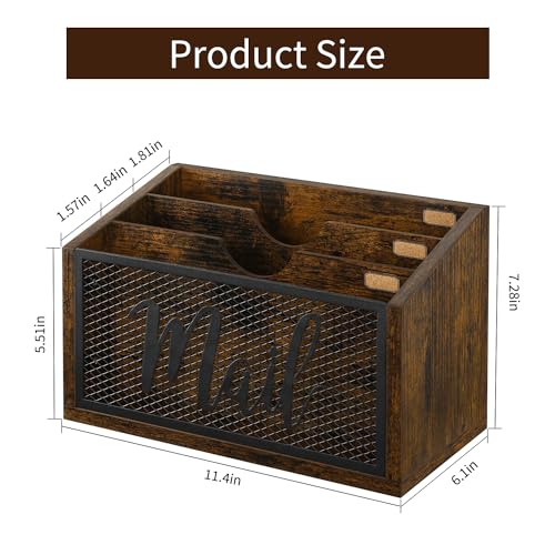 YINMIT Mail Organizer Countertop, Mail Holder, Mail Sorter for Desk, Desktop Mail Basket, Mail Organizer Wall Mounted, Office Desk Organizers and Accessories for File Paper Folder - Image 4