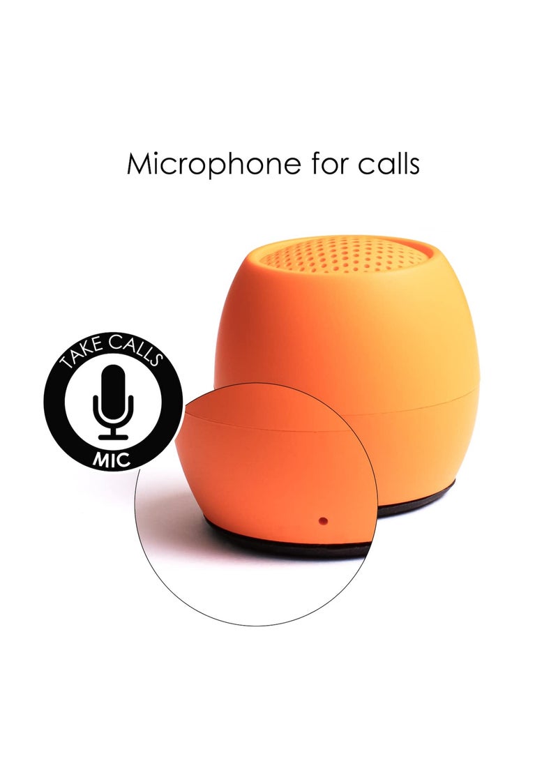 Boompods Zero Mini Bluetooth Speaker - Small Portable Speakers, IPX6 Waterproof, 5hr Playtime, Wireless Travel Speaker with Microphone & Dual Pairing for Shower, Outdoor, iPhone Compatible (Orange) - Image 2