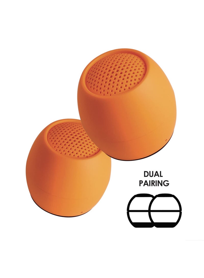 Boompods Zero Mini Bluetooth Speaker - Small Portable Speakers, IPX6 Waterproof, 5hr Playtime, Wireless Travel Speaker with Microphone & Dual Pairing for Shower, Outdoor, iPhone Compatible (Orange) - Image 3