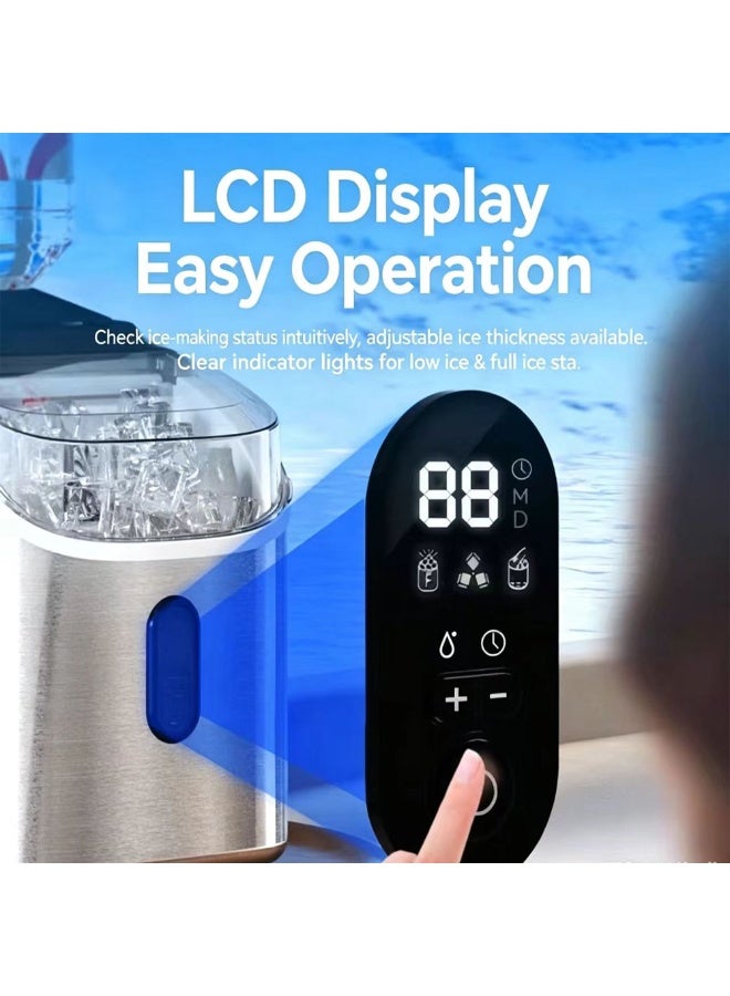 Cool Baby Countertop Ice Maker Machine, 20kg Daily Output, 160W | Makes Ice in 8-15 Min, LCD Display, Self-Cleaning Function, Adjustable Ice Thickness, Water Shortage Alert - Image 4