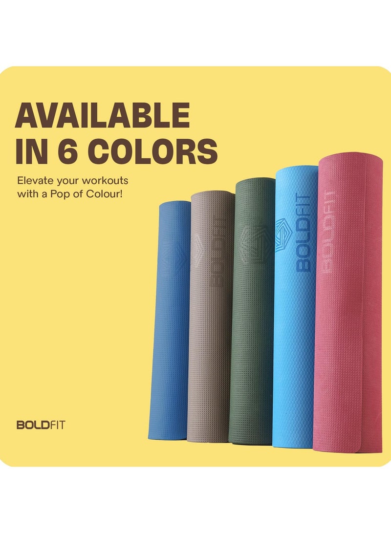 BOLDFIT Yoga Mats For Women Yoga Mat For Men Exercise Mat For Home Workout Yoga Mat For Women Gym Mat Anti Slip Yoga Mat Workout Mat Yoga Mat For Kids Yoga Mate Gym Mats For Workout At Home  - Image 3