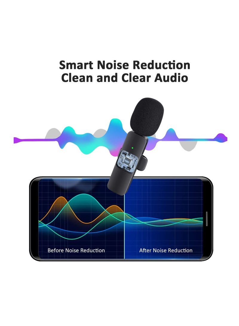 Professional Wireless Lavalier Lapel Microphone for iPhone, iPad - Cordless Omnidirectional Condenser Recording Mic for Interview Video Podcast Vlog YouTube - Image 3