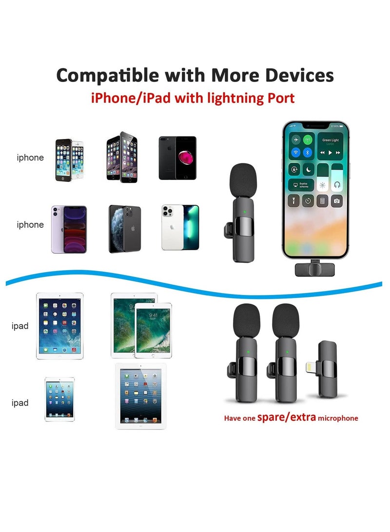 Professional Wireless Lavalier Lapel Microphone for iPhone, iPad - Cordless Omnidirectional Condenser Recording Mic for Interview Video Podcast Vlog YouTube - Image 5