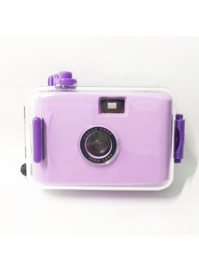 Purple Purple Shell Cute Camera Diving Waterproof Retro Fool Film Ins Camera Creative Gift Beauty-Color:Message Color