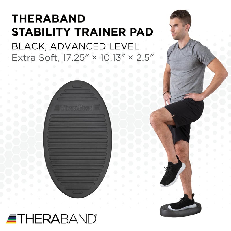 THERABAND Stability Trainer Pad, Advanced Level, Extra Soft, Black Foam Balance Pad for Physical Therapy, Exercise Pad for Core Strength, Lightweight Non-Slip Balance Trainer, Portable Foam Pad for Home or Clinic Use - Image 2