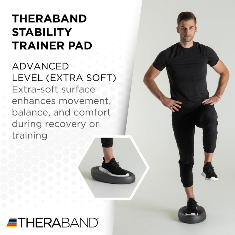 THERABAND Stability Trainer Pad, Advanced Level, Extra Soft, Black Foam Balance Pad for Physical Therapy, Exercise Pad for Core Strength, Lightweight Non-Slip Balance Trainer, Portable Foam Pad for Home or Clinic Use - Image 4