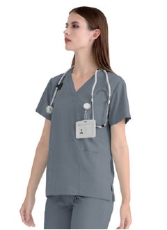 Gasin Medical Scrubs, Women's Medical Scrubs, Grey Medical Uniform, Medical Scrub Sets  - Image 1