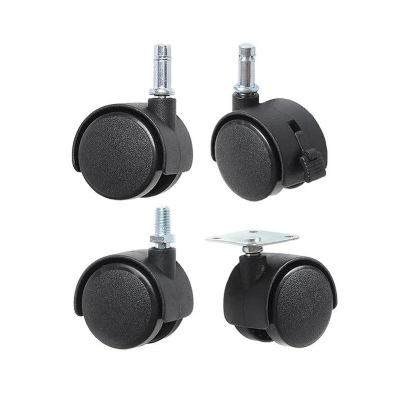 2 بوصة عجلة نايلون فرامل عالمية كاستر كهربائي بإطار بلاستيكي لون مسطح - Image 1