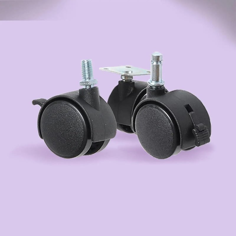 2 بوصة عجلة نايلون فرامل عالمية كاستر كهربائي بإطار بلاستيكي لون مسطح - Image 5