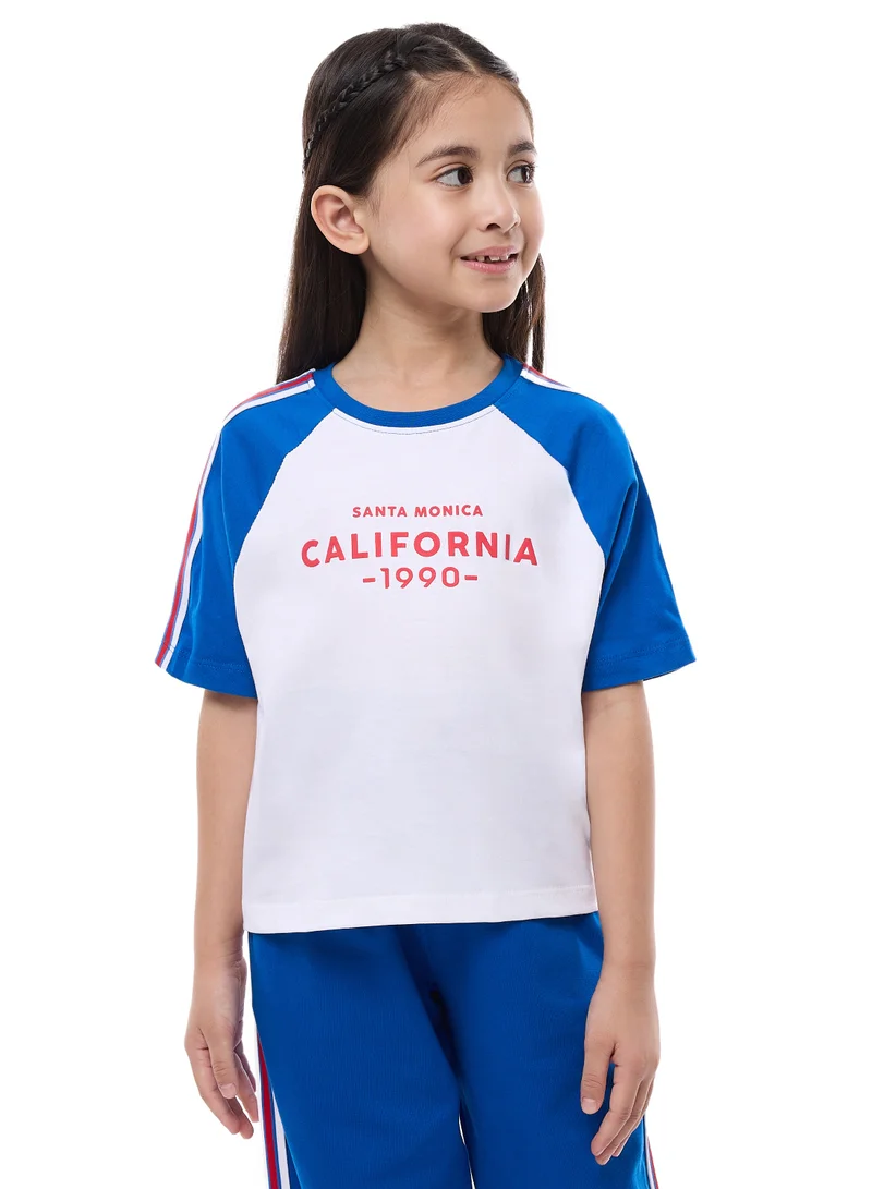 victor and jane victor and jane girls 2 pc set - Embellished top with Matching straight pants with Tape Detail