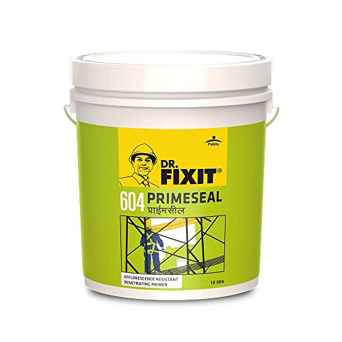Dr. Fixit 604 Primeseal External Wall Waterproofing Coat, White Matte Finish 4 litre, Primer for external surfaces, Wall coating for external surfaces - Image 1