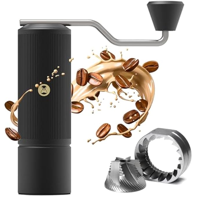 TIMEMORE Manual Coffee Grinder Stainless Steel Conical Burr Coffee Grinder With Capacity 20G Numerical External Adjustable Setting Espressp Grinder For Travel Camping Home Chestnut Xlite Black - Image 1