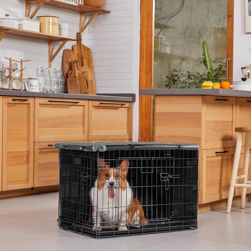 X-ZONE PET Double Door Dog Crate Cover - Polyester Pet Kennel Cover (Fits 24 30 36 42 48 inches Wire Crate) - Image 5