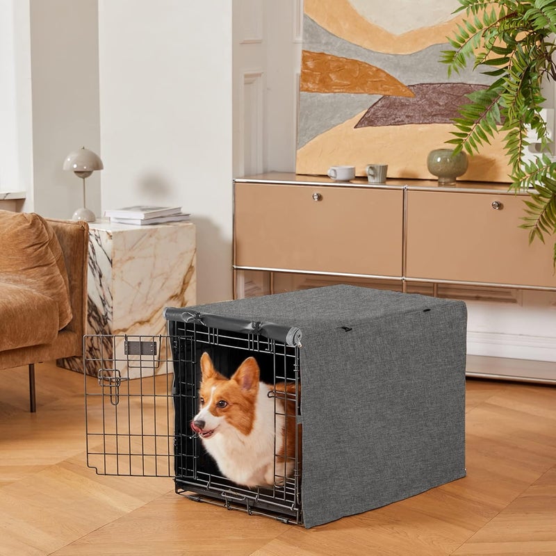 X-ZONE PET Double Door Dog Crate Cover - Polyester Pet Kennel Cover (Fits 24 30 36 42 48 inches Wire Crate) - Image 4