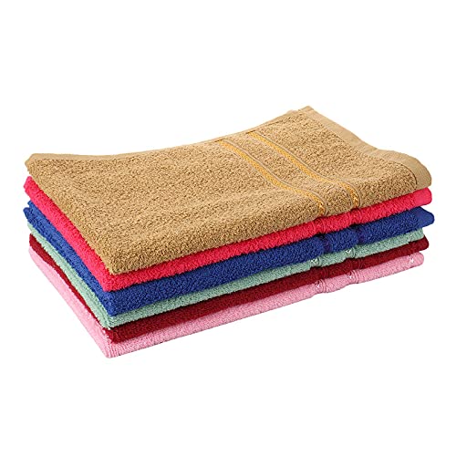 JENNY DENIAL 100% Cotton Hand Towels Set of 12 Soft & Super Abosrbent for Kitchen, Bathroom (425 GSM) Multi Color (Size 16 * 24 Inch) - Image 1