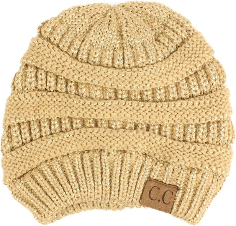Cc Classic Winter Fall Trendy Chunky Stretchy Cable Knit Beanie Hat - Image 1