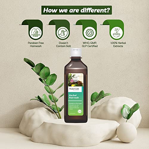 Muktigold Mukti Gold Herbal Hairwash | Infused with Blend of 14+ Ayurvedic Herbs | Shampoo for Hair Fall Control | For Dry & Freezy Hair | For Both Men and Women -200mL (Pack of 3) - Image 4