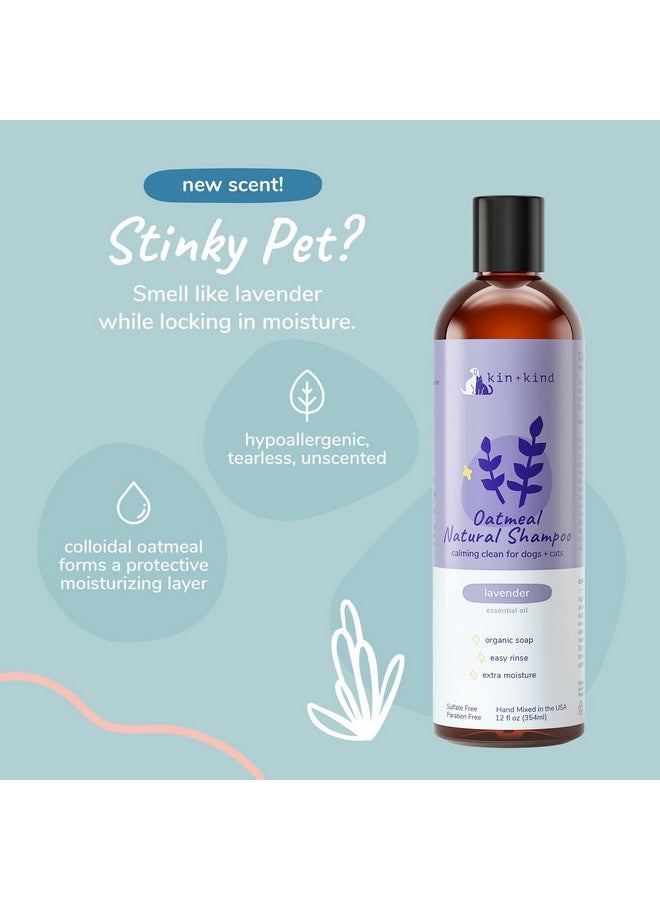 kin+kind Lavender Oatmeal Pet Shampoo + Conditioner for Itchy Dogs and Cats - Oatmeal Shampoo for Dogs and Cats, Conditioner for Dogs and Cats - Pet Natural Shampoo Plus Conditioner (Bundle) - Image 2