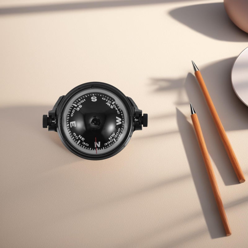 Vehicle Magnetic Compass Ball Black Auto Dashboard Mount for Car Boat Marine Navigation - Image 5