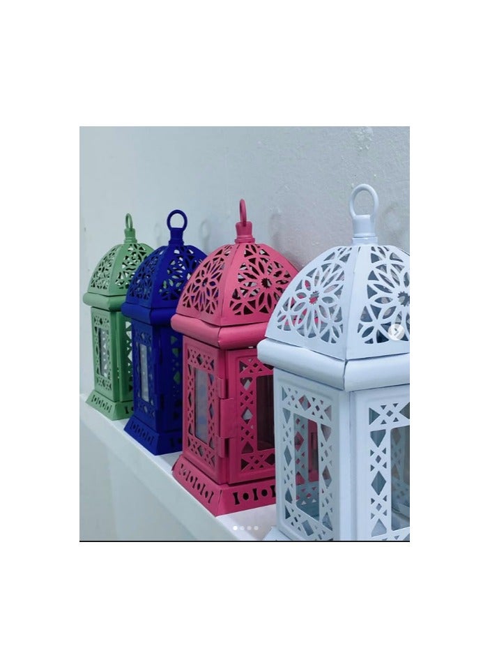 Ramadan metal lantern, Ajoor, 30 cm, color - white - decorated in the Islamic style, its dome - distinctive, wonderful shape for decoration, and it also comes with a gift - Image 2