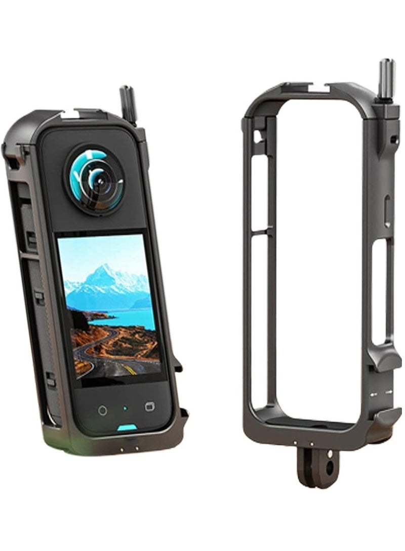 SYOSI Aluminum Protective Frame for Insta360 ONE X3, Metal Durable Housing Cage with Cold Shoe Mount, Weight Only 45G - Image 1