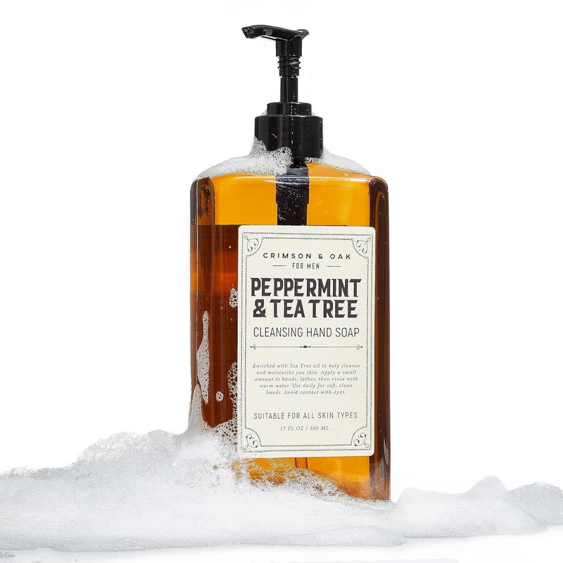 Body Prescriptions Crimson  Oak Mens Deep Cleansing Hand Soap with Pump Dispenser 17 Fl Oz Pack of 1 Peppermint and Tea Tree