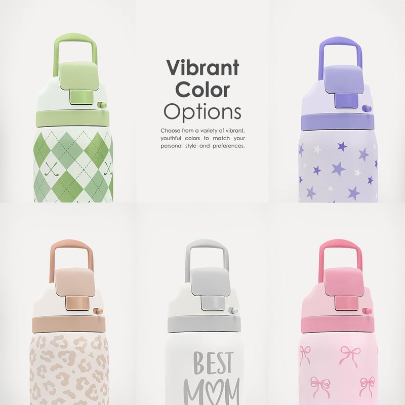 SANDJEST Cherry Insulated Stainless Steel Water Bottle with Straw for Sports and Travel, 32oz, Gifts for Women Girls Friends Teens Birthday Christmas - Image 5